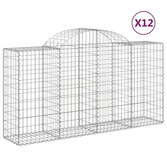 vidaXL Kosze gabionowe, 12 szt, 200x50x100/120cm, galwanizowane żelazo vidaXL