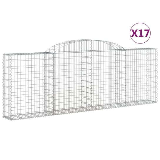 vidaXL Kosze gabionowe, 17 szt, 300x30x100/120cm, galwanizowane żelazo vidaXL