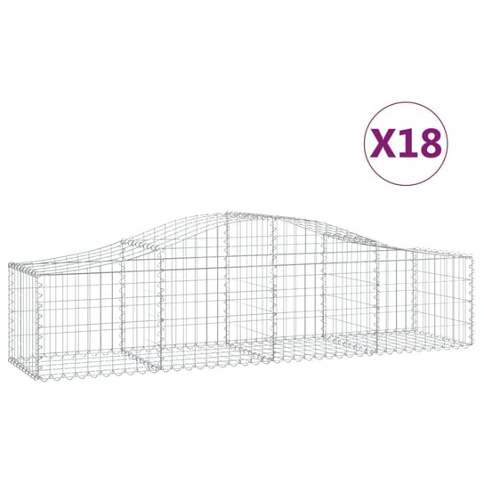 vidaXL Kosze gabionowe, 18 szt, 200x50x40/60 cm, galwanizowane żelazo vidaXL