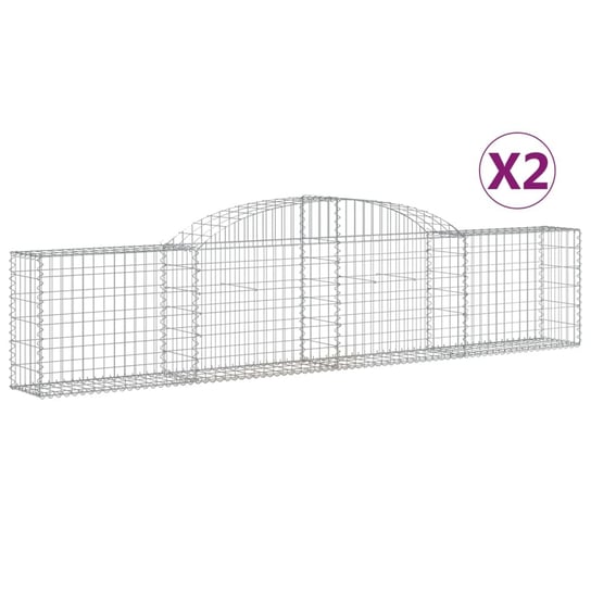 vidaXL Kosze gabionowe, 2 szt., 300x30x60/80 cm, galwanizowane żelazo vidaXL