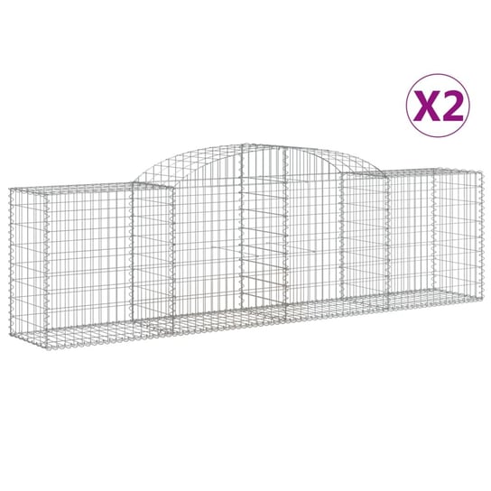 vidaXL Kosze gabionowe, 2 szt., 300x50x80/100 cm, galwanizowane żelazo vidaXL