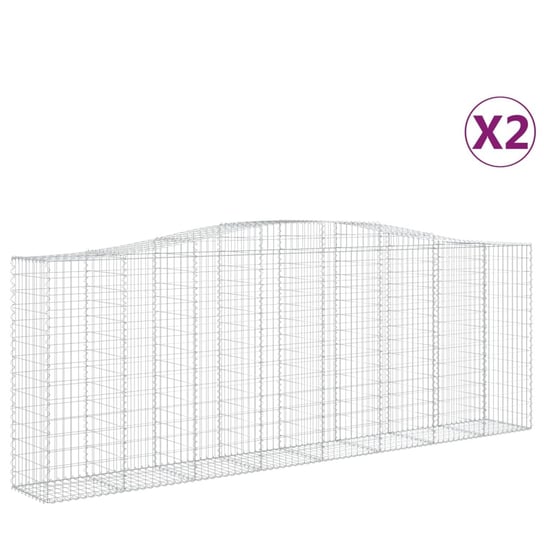 vidaXL Kosze gabionowe, 2 szt, 400x50x140/160 cm, galwanizowane żelazo vidaXL