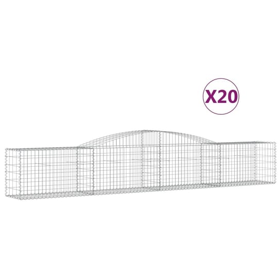 vidaXL Kosze gabionowe, 20 szt, 400x50x60/80 cm, galwanizowane żelazo vidaXL