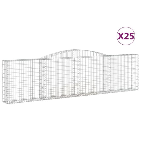 vidaXL Kosze gabionowe, 25 szt, 400x30x100/120cm, galwanizowane żelazo vidaXL