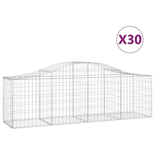 vidaXL Kosze gabionowe, 30 szt, 200x50x60/80 cm, galwanizowane żelazo vidaXL