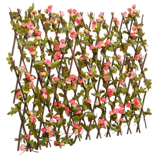 vidaXL Kratka ze sztucznym bluszczem, rozsuwany, ciemny róż, 180x60 cm vidaXL