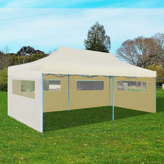 vidaXL Kremowy namiot imprezowy, rozkładany, 3 x 6 m vidaXL
