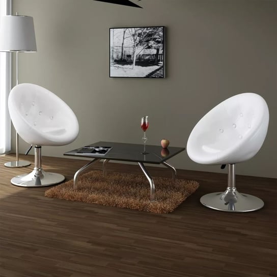 vidaXL Krzesła barowe, 2 szt., białe, sztuczna skóra vidaXL