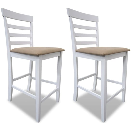 vidaXL Krzesła barowe, 2 szt., białe, tkanina vidaXL