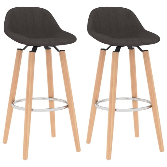 vidaXL Krzesła barowe, 2 szt., brązowe, tapicerowane tkaniną vidaXL