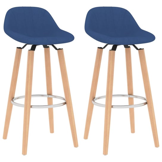 vidaXL Krzesła barowe, 2 szt., niebieskie, tapicerowane tkaniną vidaXL