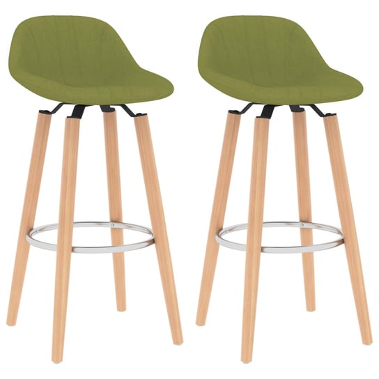 vidaXL Krzesła barowe, 2 szt., zielone, tapicerowane tkaniną vidaXL