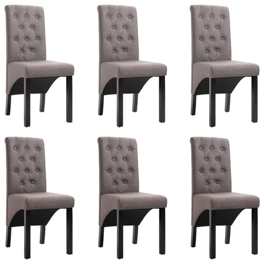 vidaXL Krzesła do jadalni, 6 szt., taupe, tapicerowane tkaniną vidaXL