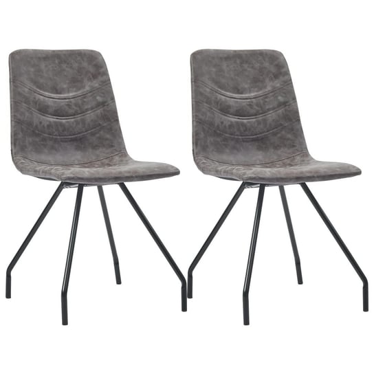 vidaXL Krzesła jadalniane, 2 szt., ciemnobrązowe, sztuczna skóra vidaXL