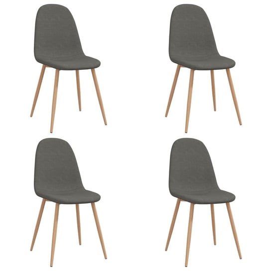 vidaXL Krzesła jadalniane, 4 szt., ciemnoszare, tapicerowane tkaniną vidaXL
