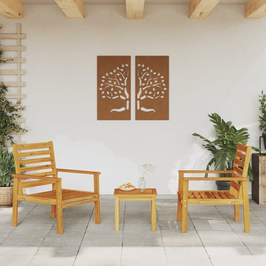 vidaXL Krzesła ogrodowe, 2 szt., 66,5x65x81 cm, lite drewno akacjowe vidaXL