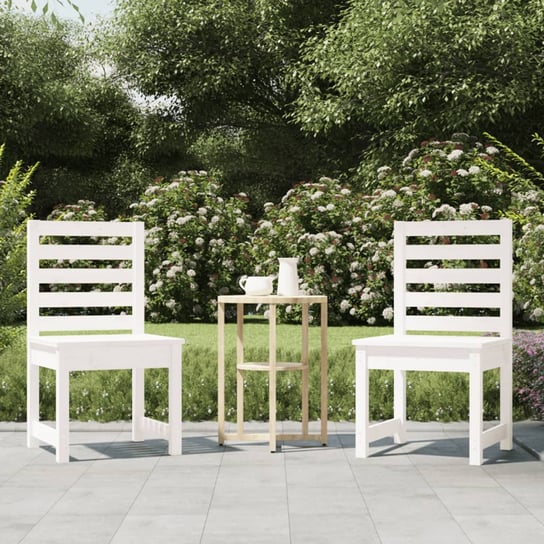 vidaXL Krzesła ogrodowe, 2 szt., białe, 50x48x91,5 cm, drewno sosnowe vidaXL