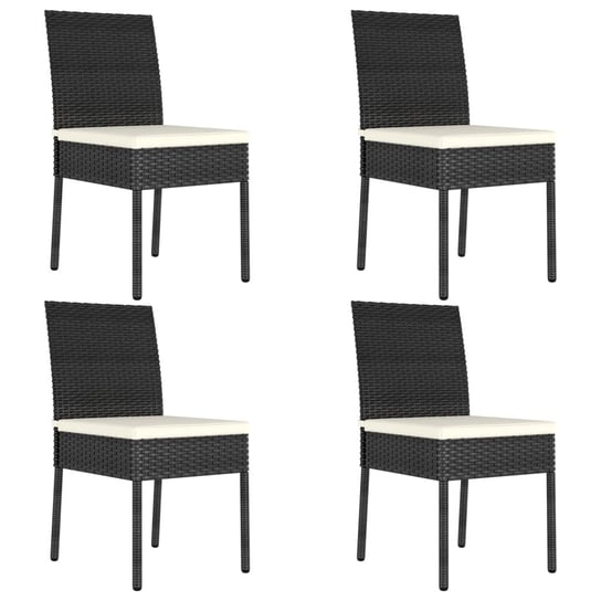vidaXL Krzesła ogrodowe, 4 szt., polirattan, czarne vidaXL