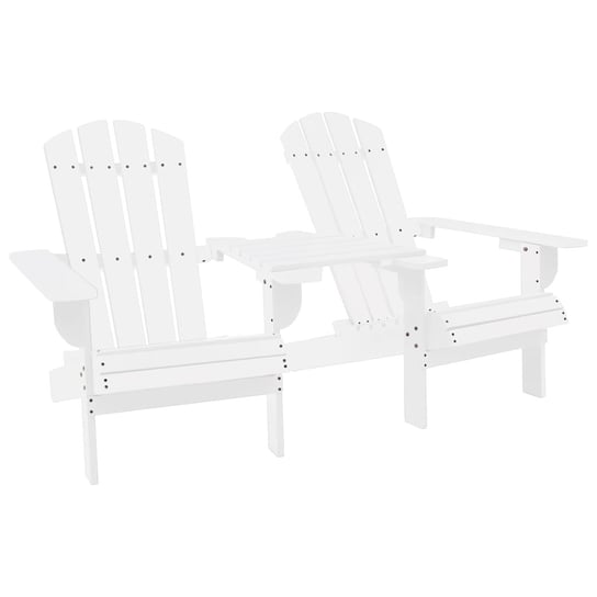 vidaXL Krzesła ogrodowe Adirondack ze stolikiem, drewno jodłowe, białe vidaXL