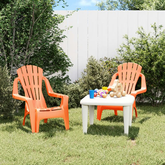 vidaXL Krzesła ogrodowe dla dzieci, 2 szt, pomarańczowe, 37x34x44 cm vidaXL
