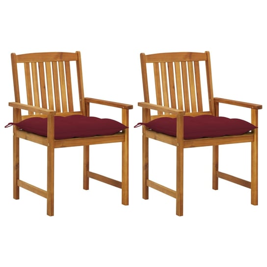 vidaXL Krzesła ogrodowe z poduszkami, 2 szt., drewno akacjowe vidaXL