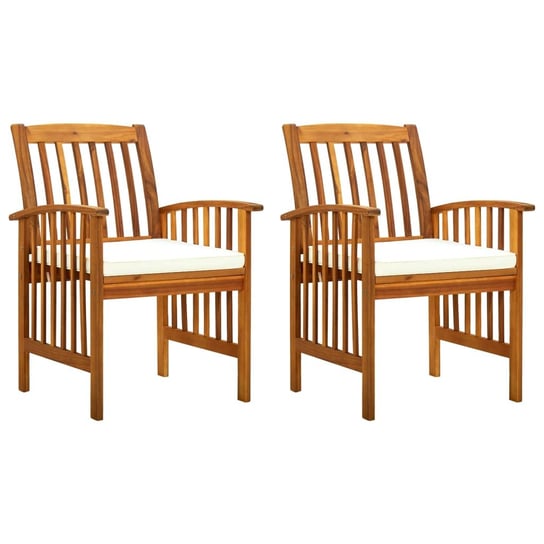 vidaXL Krzesła ogrodowe z poduszkami, 2 szt., lite drewno akacjowe vidaXL