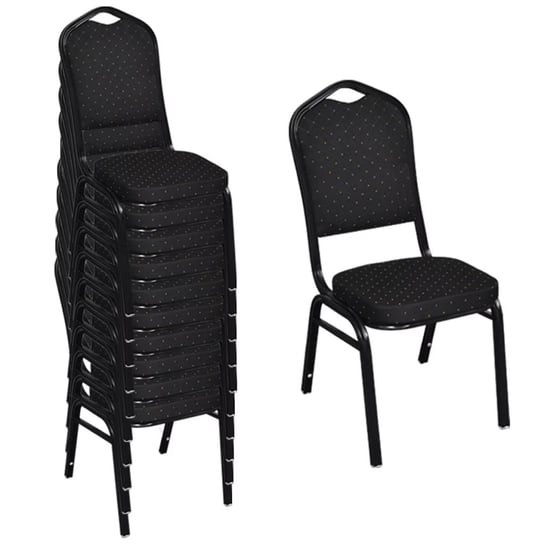 vidaXL Krzesła stołowe, 10 szt., czarne, tkanina vidaXL