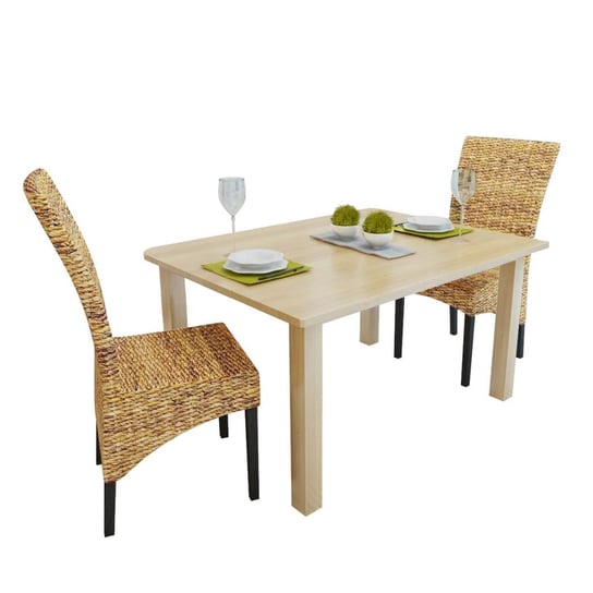 vidaXL Krzesła stołowe, 2 szt., abaka i lite drewno mango vidaXL