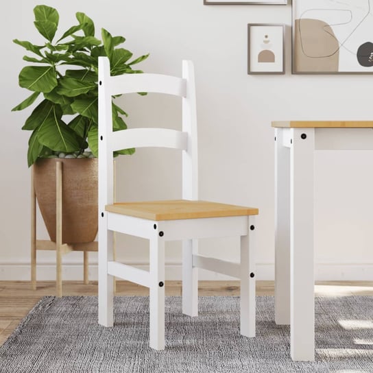 vidaXL Krzesła stołowe, 2 szt., białe, 40x46x99 cm, drewno sosnowe vidaXL
