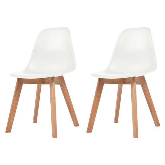 vidaXL Krzesła stołowe, 2 szt., białe, plastikowe vidaXL