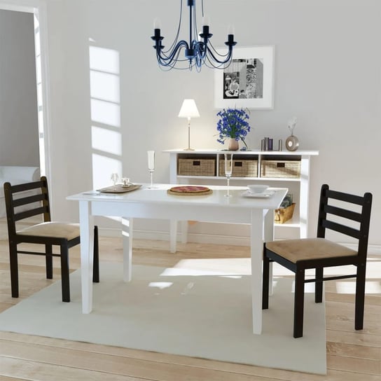 vidaXL Krzesła stołowe, 2 szt., brązowe, drewno kauczukowe i aksamit vidaXL
