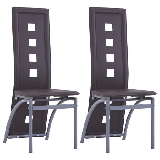vidaXL Krzesła stołowe, 2 szt., brązowe, obite sztuczną skórą vidaXL