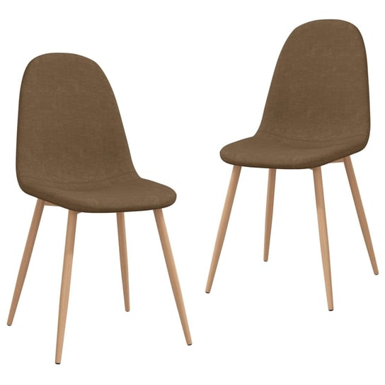 vidaXL Krzesła stołowe, 2 szt., brązowe, tapicerowane tkaniną vidaXL
