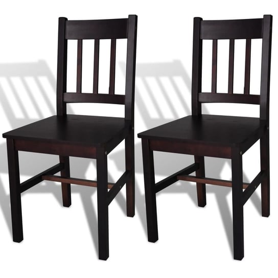 vidaXL Krzesła stołowe, 2 szt., ciemnobrązowe, drewno sosnowe vidaXL