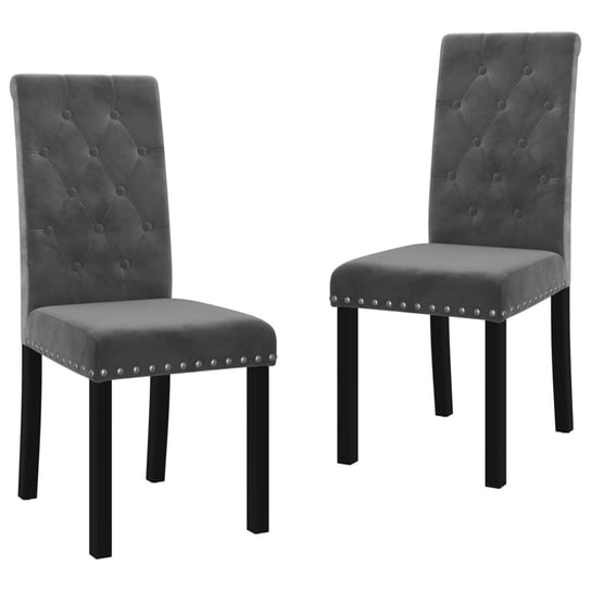 vidaXL krzesła stołowe, 2 szt., ciemnoszare, aksamitne vidaXL