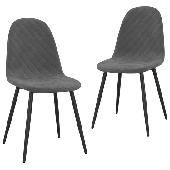 vidaXL krzesła stołowe, 2 szt., ciemnoszare, aksamitne vidaXL