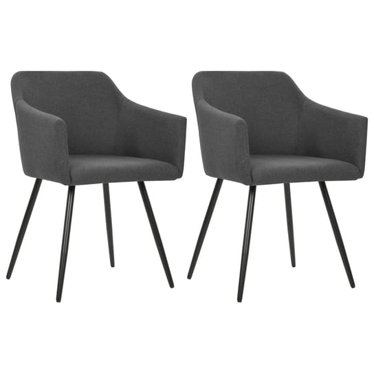 vidaXL Krzesła stołowe, 2 szt., ciemnoszare, tapicerowane tkaniną vidaXL