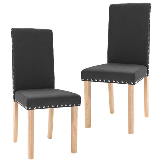 vidaXL Krzesła stołowe, 2 szt., czarne, obite tkaniną vidaXL