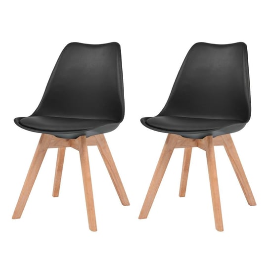 vidaXL Krzesła stołowe, 2 szt., czarne, plastikowe vidaXL