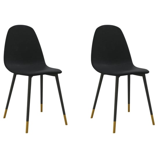 vidaXL Krzesła stołowe, 2 szt., czarne, tapicerowane tkaniną vidaXL