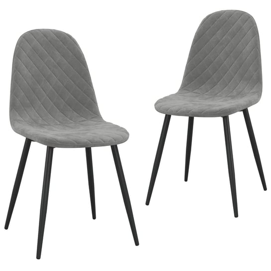 vidaXL Krzesła stołowe, 2 szt., jasnoszare, aksamitne vidaXL