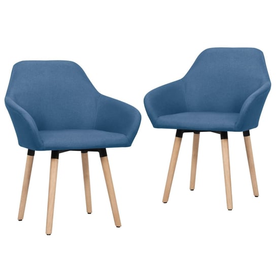 vidaXL Krzesła stołowe, 2 szt., niebieskie, obite tkaniną vidaXL