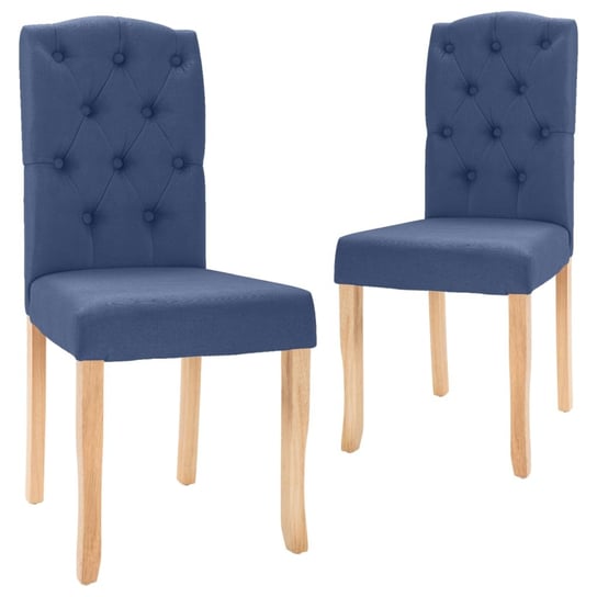 vidaXL Krzesła stołowe, 2 szt., niebieskie, obite tkaniną vidaXL