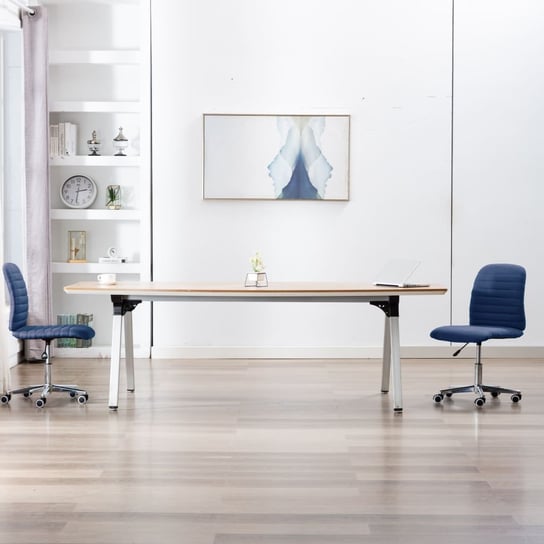 vidaXL Krzesła stołowe, 2 szt., niebieskie, tapicerowane tkaniną vidaXL