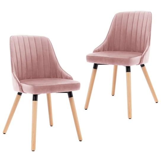 vidaXL Krzesła stołowe, 2 szt., różowe, aksamitne vidaXL