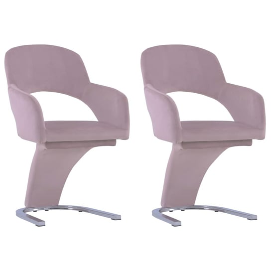 vidaXL Krzesła stołowe, 2 szt., różowe, obite aksamitem vidaXL