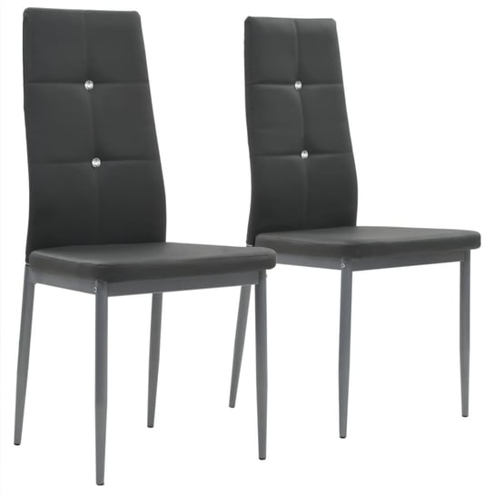 vidaXL Krzesła stołowe, 2 szt., szare, obite sztuczną skórą vidaXL