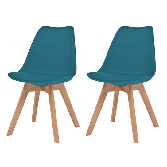 vidaXL Krzesła stołowe, 2 szt., turkusowe, plastikowe vidaXL