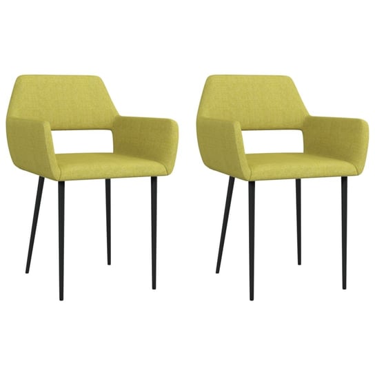 vidaXL Krzesła stołowe, 2 szt., zielone, tapicerowane tkaniną vidaXL