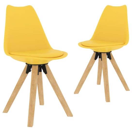 vidaXL Krzesła stołowe, 2 szt., żółte vidaXL